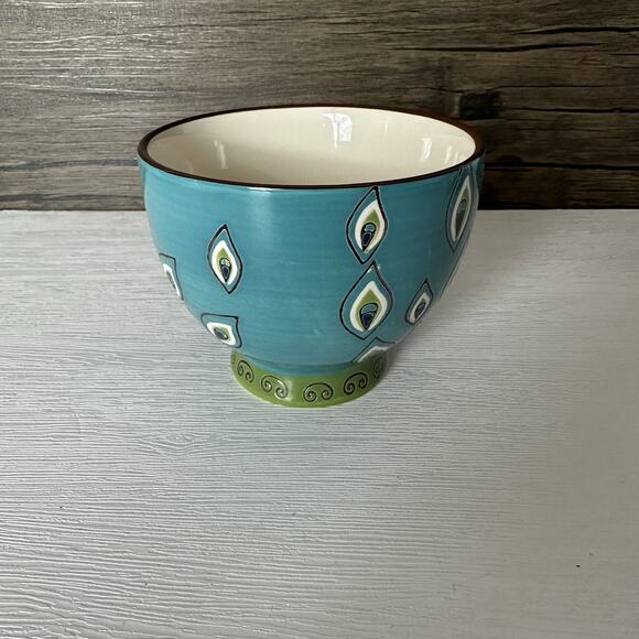 Pier 1 One Mug Cup Peacock Pattern Hand Painted Large Coffee Tea Hot Chocolate - Picture 3 of 8